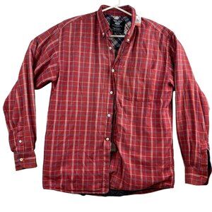 Grit Iron Workwear Men's Shacket Large Red Plaid Heavy Construction Flannel Shir